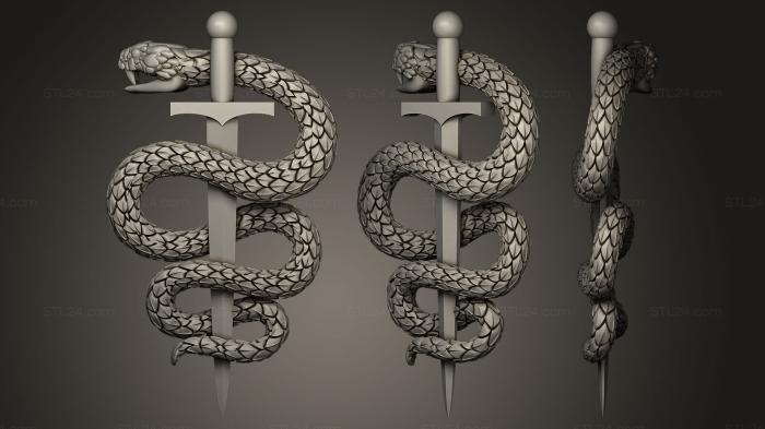 Гербы (Змея, GR_0373) 3D модель для ЧПУ станка